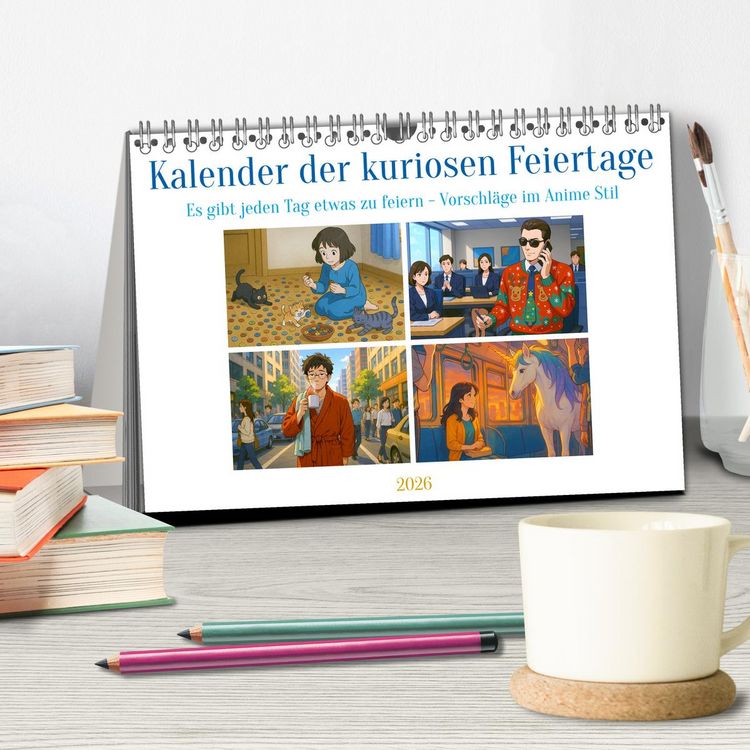 Produktbild: Kalender der kuriosen Feiertage (Tischkalender 2026 DIN A5 quer), CALVENDO Monatskalender