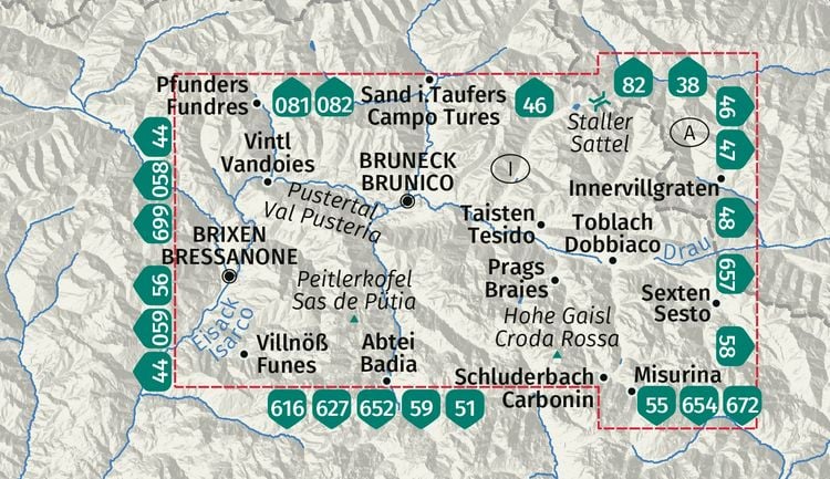 Produktbild: KOMPASS Wanderkarten-Set 671 Pustertal / Val Pusteria (3 Karten) 1:25.000