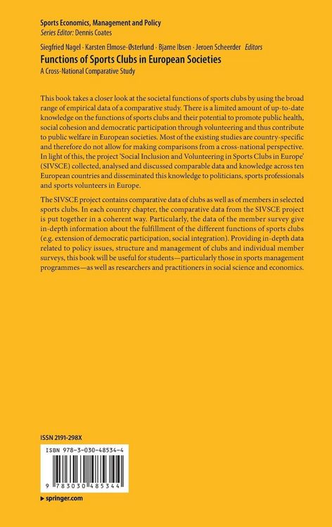 Produktbild: Functions of Sports Clubs in European Societies