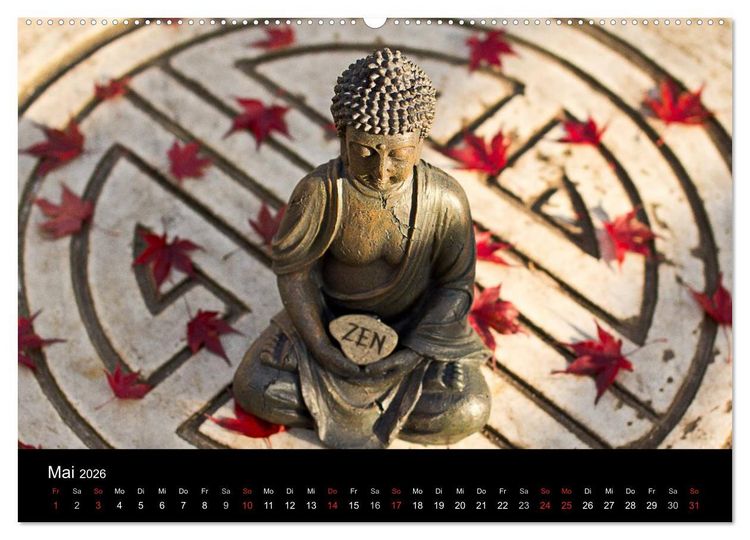 Produktbild: SPIRIT OF ZEN Meditation (hochwertiger Premium Wandkalender 2026 DIN A2 quer), Kunstdruck in Hochglanz