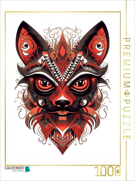 Produktbild: CALVENDO Puzzle W&uuml;stenfuchs im Tattoo Design | 1000 Teile Lege-Gr&ouml;&szlig;e 64x48cm Foto-Puzzle f&uuml;r gl&uuml;ckliche Stunden