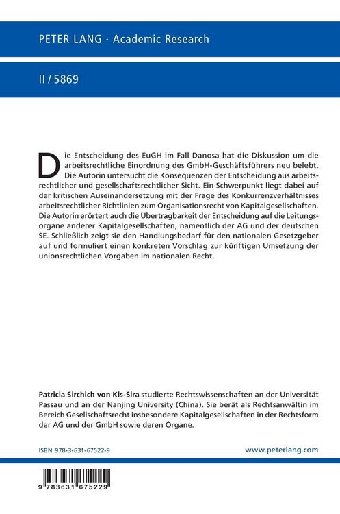 Produktbild: Einbeziehung von Organvertretern juristischer Personen in den unionsrechtlichen Arbeitnehmerbegriff