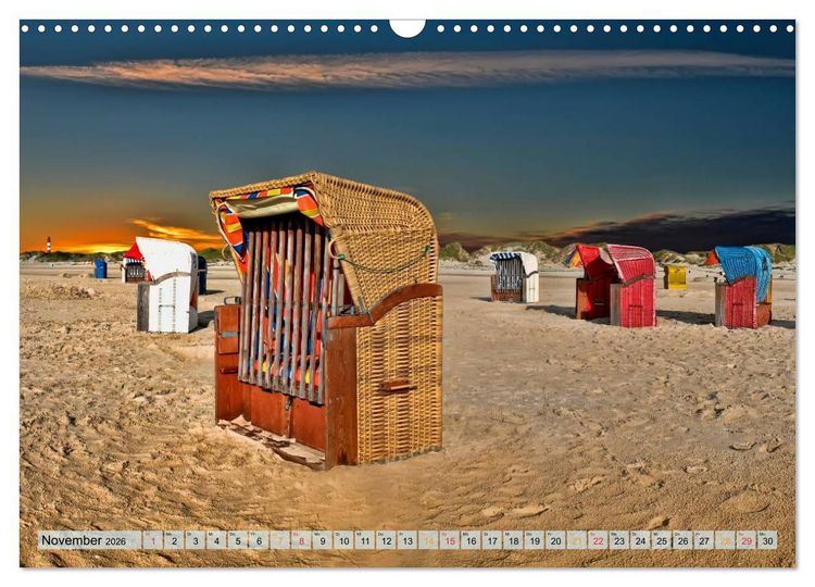Produktbild: Strandvergn&uuml;gen - an Nordsee und Ostsee (Wandkalender 2026 DIN A3 quer), CALVENDO Monatskalender