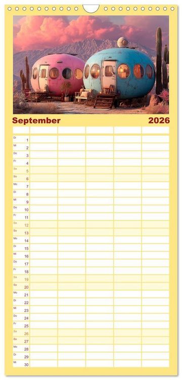 Produktbild: Familienplaner 2026 - Caravanesque mit 5 Spalten (Wandkalender, 21 x 45 cm) CALVENDO