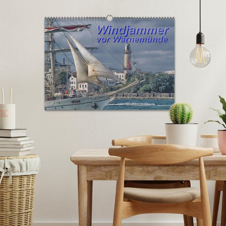 Produktbild: Windjammer vor Warnem&uuml;nde (Wandkalender 2026 DIN A3 quer), CALVENDO Monatskalender