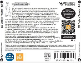 Produktbild: 600 Englisch-Vokabeln spielerisch erlernt. Grundwortschatz 1. CD