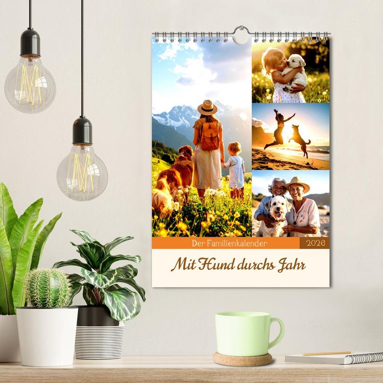 Produktbild: Der Familienkalender - Mit Hund durchs Jahr (Wandkalender 2026 DIN A4 hoch), CALVENDO Monatskalender