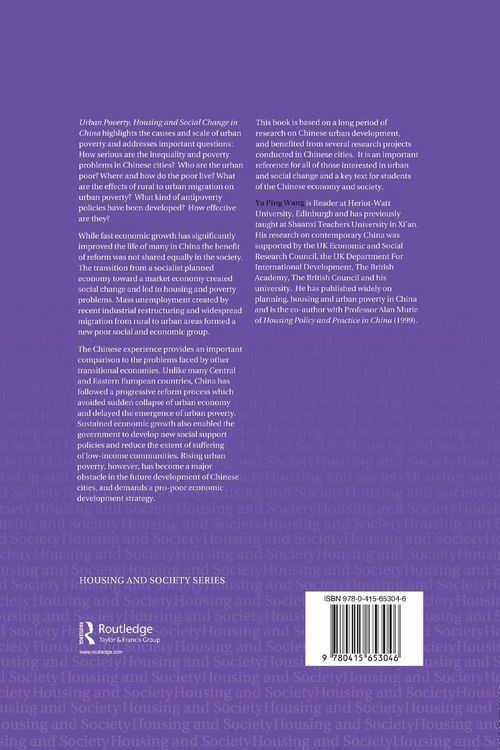 Produktbild: Urban Poverty, Housing and Social Change in China