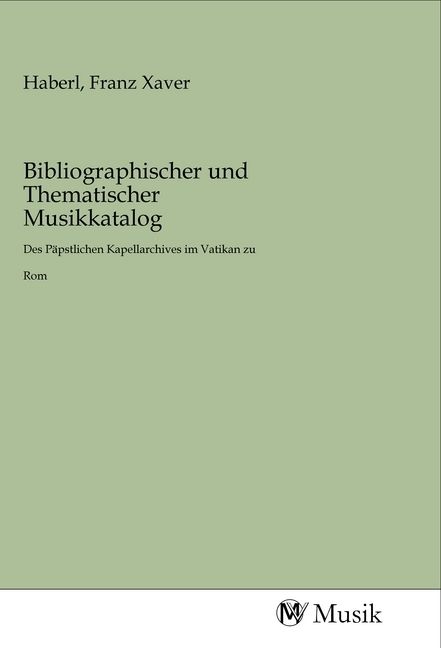 Produktbild: Bibliographischer und Thematischer Musikkatalog