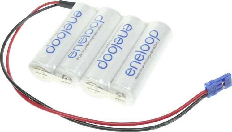 Produktbild: Panasonic eneloop Reihe F1x4 Graupner Akkupack 4x Mignon (AA) Kabel, Stecker NiMH 4.8 V 1900 mAh