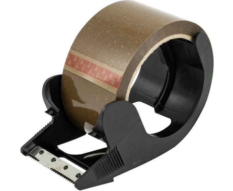 Produktbild: Stylex Paket-Klebebandabroller, Abroller inkl. 1 Rolle, braunes Klebeband, 50 mm x 66 m