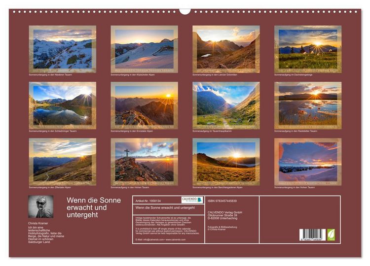 Produktbild: Wenn die Sonne erwacht und untergeht (Wandkalender 2026 DIN A2 quer), CALVENDO Monatskalender