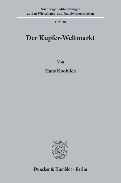 Produktbild: Der Kupfer-Weltmarkt.