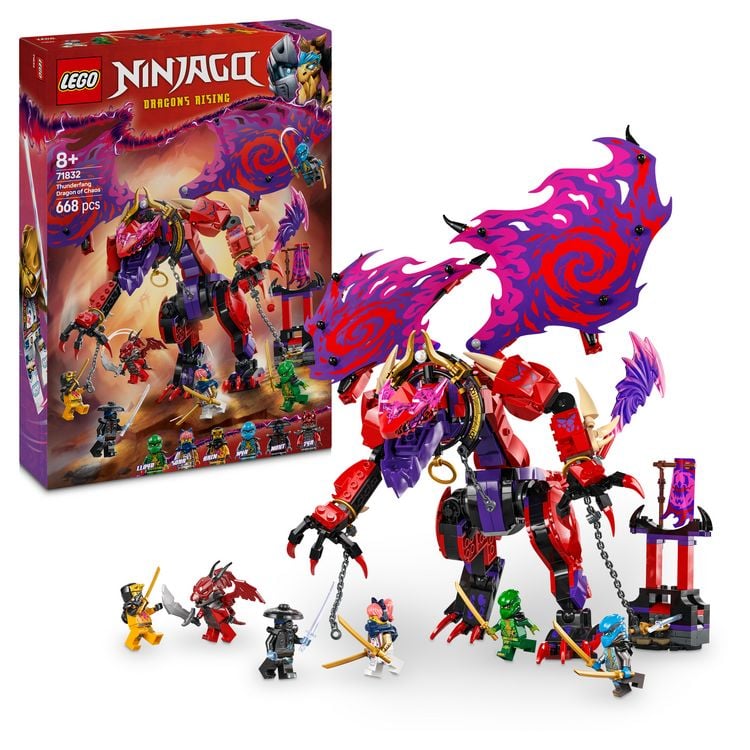 Produktbild: LEGO NINJAGO Chaosdrache Donnerzahn - Ninja Set mit 6 Minifiguren 71832
