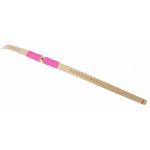 Produktbild: BestSaller 1275 - Kinder-Bogen mit Loch inkl. 3 Pfeilen, Buchenholz, 80cm, Holz-Bogen, Griff mit pinker Kunststoffwickelung
