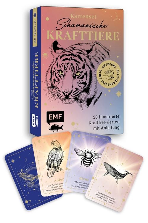Produktbild: Kartenset: Schamanische Krafttiere &ndash; Entdecke deine Seelenbegleiter
