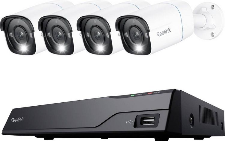 Produktbild: Reolink NVS8-8MB4 LAN IP-&Uuml;berwachungskamera-Set 8-Kanal mit 4 Kameras 3840 x 2160 Pixel