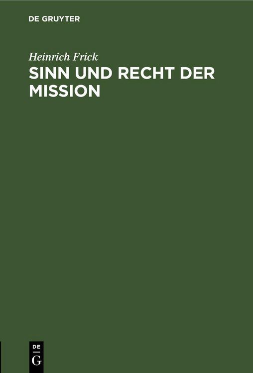 Produktbild: Sinn und Recht der Mission