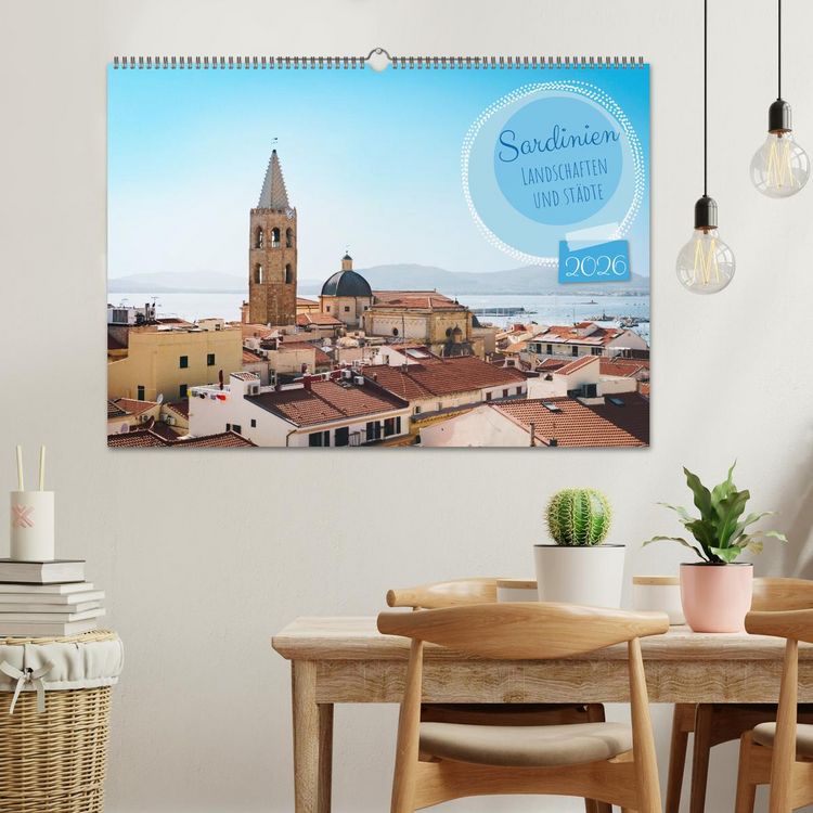 Produktbild: Sardinien. Sch&ouml;ne Landschaften und bunte St&auml;dte. (Wandkalender 2026 DIN A2 quer), CALVENDO Monatskalender