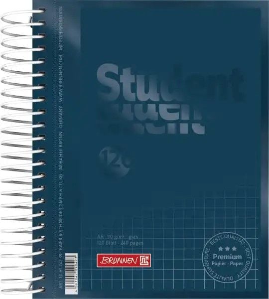 Produktbild: Collegeblock A6 120 Blatt kariert denim