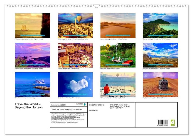Produktbild: Travel the World &ndash; Beyond the Horizon (Wall Calendar 2027 DIN A2 landscape), CALVENDO 12 Month Wall Calendar