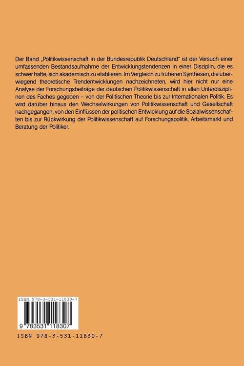 Produktbild: Politikwissenschaft in der Bundesrepublik Deutschland