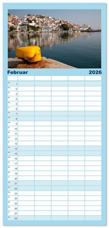 Produktbild: Familienplaner 2026 - Griechenland mit 5 Spalten (Wandkalender, 21 x 45 cm) CALVENDO