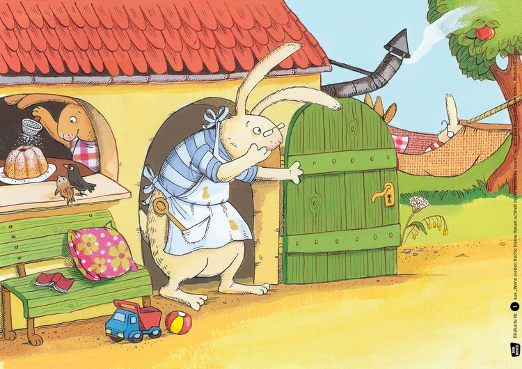 Produktbild: Wenn sieben freche kleine Hasen schnell in die Verstecke rasen. Kamishibai Bildkartenset