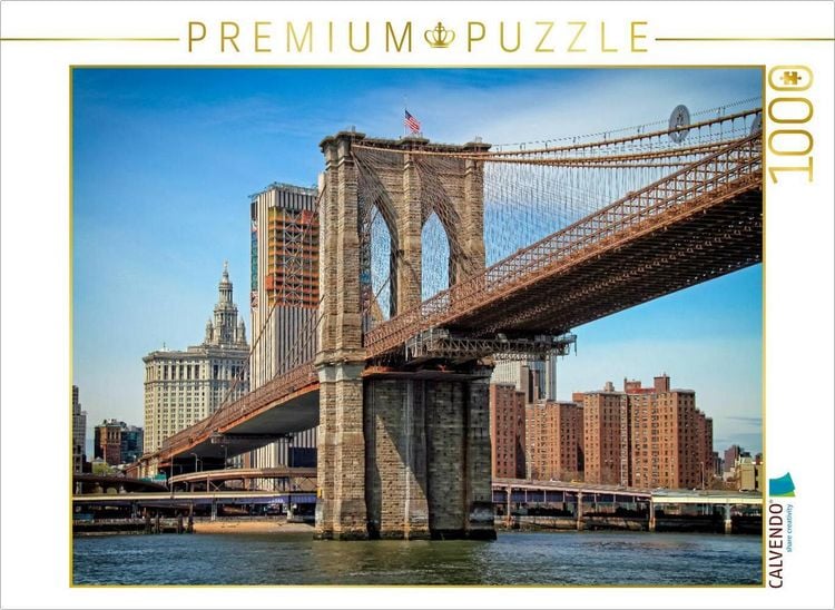 Produktbild: CALVENDO Puzzle Brooklyn Bridge - Br&uuml;cke in eine neue Welt | 1000 Teile Lege-Gr&ouml;&szlig;e 64x48cm Foto-Puzzle f&uuml;r gl&uuml;ckliche Stunden