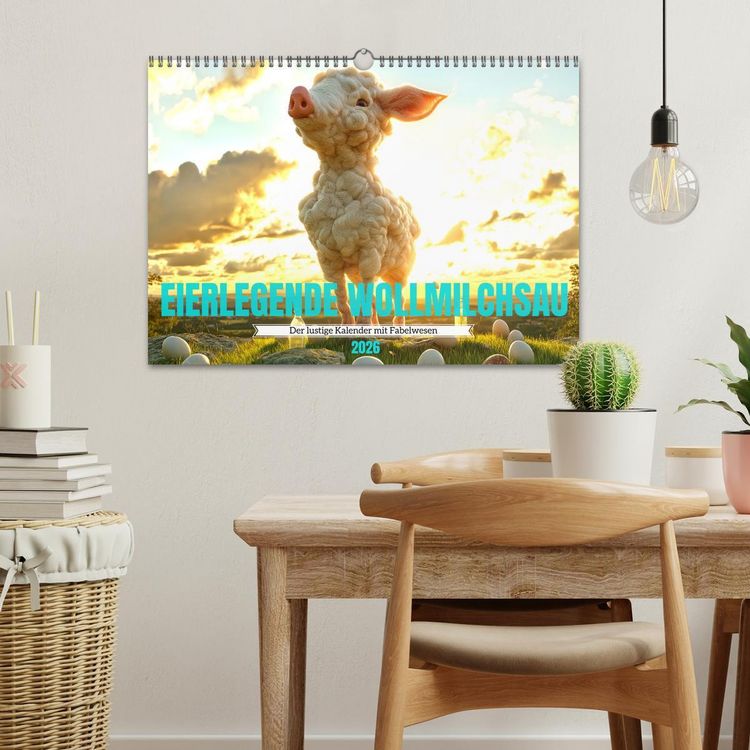 Produktbild: Eierlegende Wollmilchsau &ndash; der lustige Kalender mit Fabelwesen (Wandkalender 2026 DIN A3 quer), CALVENDO Monatskalender