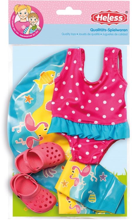 Produktbild: Heless - Puppen-Badeanzug, Clogs, Schwimmring und -flügel