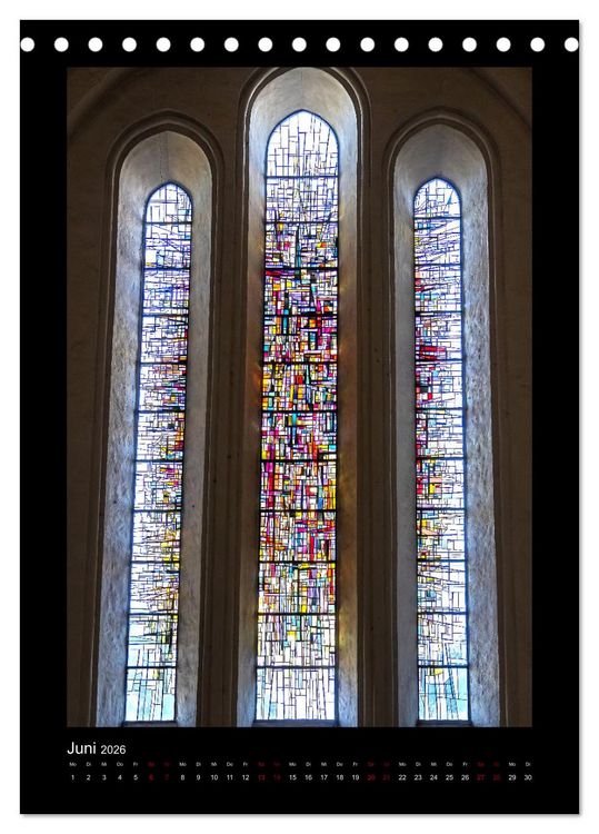 Produktbild: Kirchenfenster - Sakrale Glaskunst (Tischkalender 2026 DIN A5 hoch), CALVENDO Monatskalender