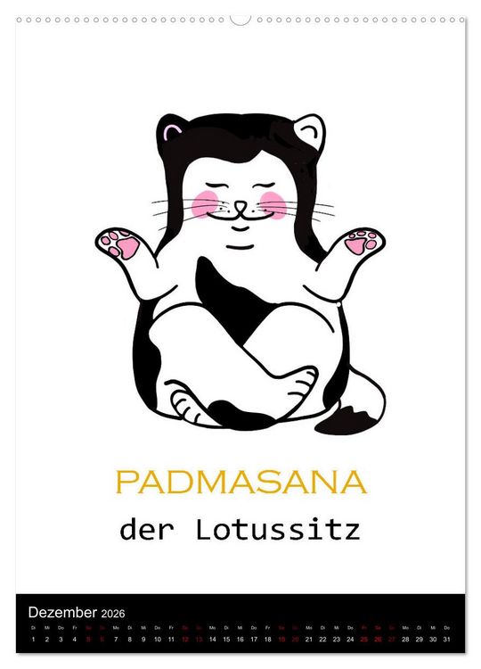 Produktbild: Yogakatzen - ganz entspannt im Hier und Jetzt (Wandkalender 2026 DIN A2 hoch), CALVENDO Monatskalender
