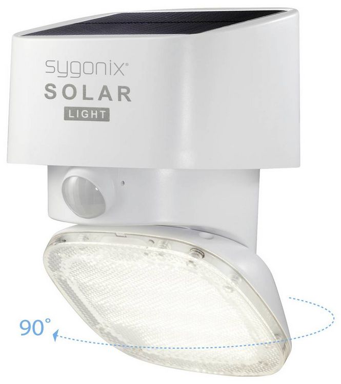 Produktbild: Sygonix SY-4673534 Solar-Au&szlig;enwandleuchte mit Bewegungsmelder LED LED fest eingebaut 20 W Wei&szlig;