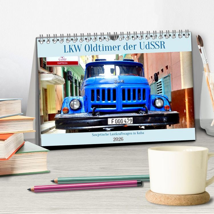Produktbild: LKW Oldtimer der UdSSR - Sowjetische Lastkraftwagen in Kuba (Tischkalender 2026 DIN A5 quer), CALVENDO Monatskalender