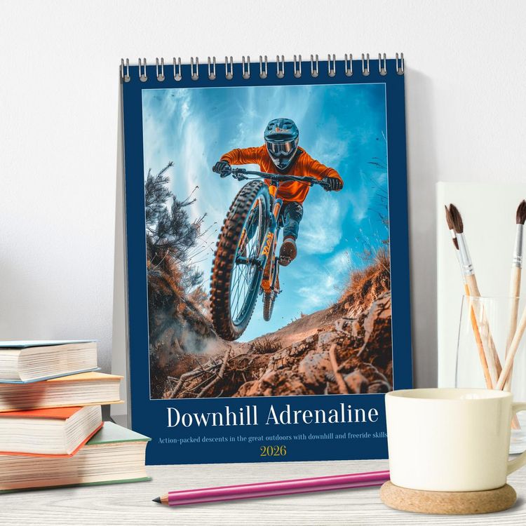 Produktbild: Downhill Adrenaline (Desk Calendar 2026 DIN A5 portrait), CALVENDO 12 Month DeskCalendar