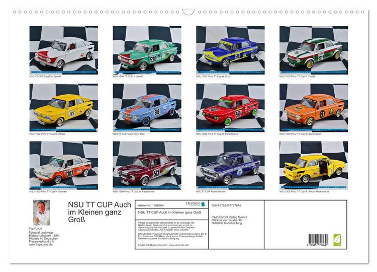 Produktbild: NSU TT CUP Auch im Kleinen ganz Gro&szlig; (Wandkalender 2026 DIN A2 quer), CALVENDO Monatskalender