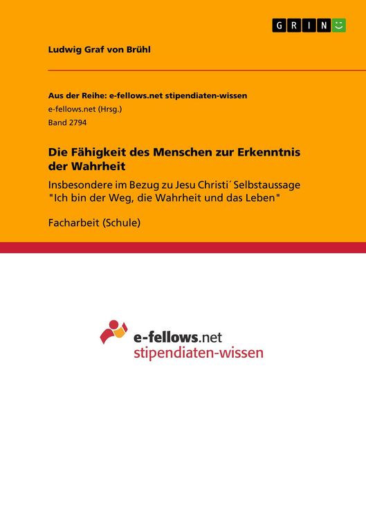 Produktbild: Die F&auml;higkeit des Menschen zur Erkenntnis der Wahrheit
