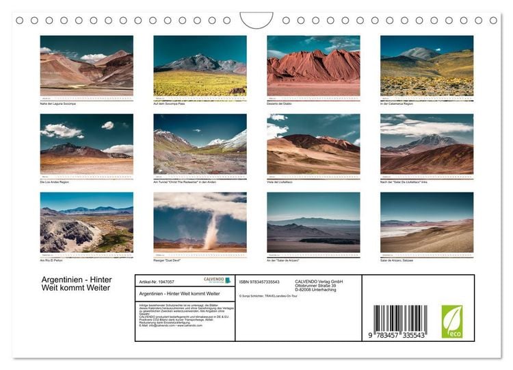 Produktbild: Argentinien - Hinter Weit kommt Weiter (Wandkalender 2026 DIN A4 quer), CALVENDO Monatskalender