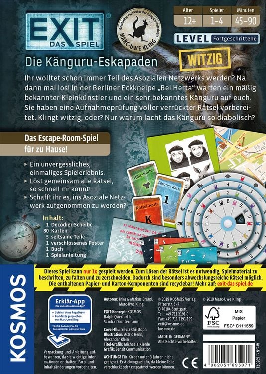 Produktbild: EXIT&reg; - Das Spiel - Die K&auml;nguru-Eskapaden - Level: Fortgeschrittene