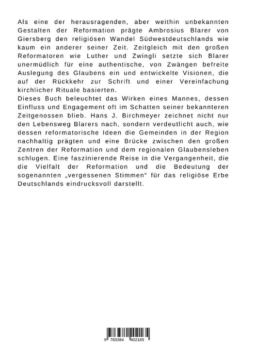 Produktbild: Ambrosius Blarer: Ein Reformator im Schatten Luthers