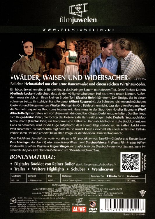 Produktbild: Das M&auml;del aus dem B&ouml;hmerwald (Filmjuwelen)