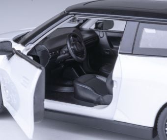 Produktbild: BMW Mini Cooper Diecast 1:28 wei&szlig; inkl. Knopfzellen