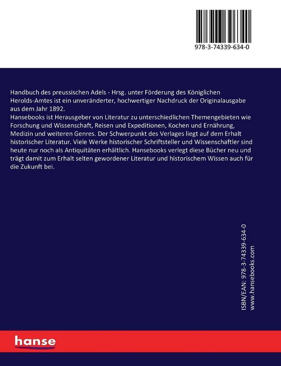 Produktbild: Handbuch des preussischen Adels