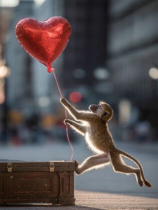 Produktbild: CALVENDO Puzzle Ballon-Dieb als Geschenk zu Valentinstag | 1000 Teile Lege-Gr&ouml;&szlig;e 64x48cm Foto-Puzzle f&uuml;r gl&uuml;ckliche Stunden