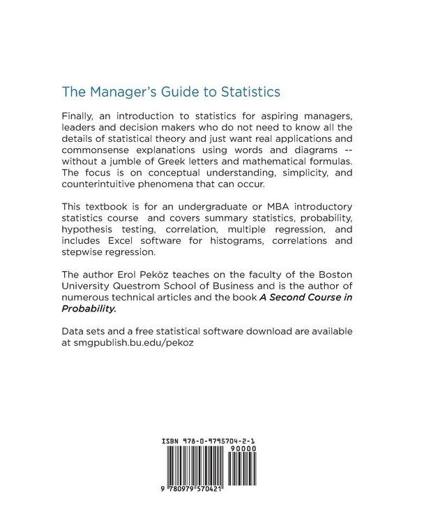 Produktbild: The Manager's Guide to Statistics, 2018 edition