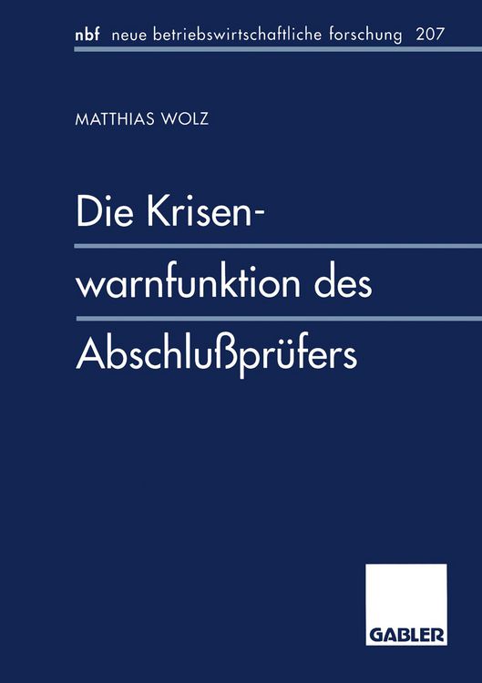 Produktbild: Die Krisenwarnfunktion des Abschlu&szlig;pr&uuml;fers