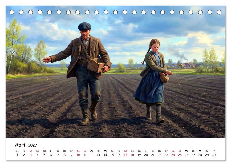 Produktbild: Zwischen Feld und Hof - Landleben vor &uuml;ber hundert Jahren (Tischkalender 2027 DIN A5 quer), CALVENDO Monatskalender