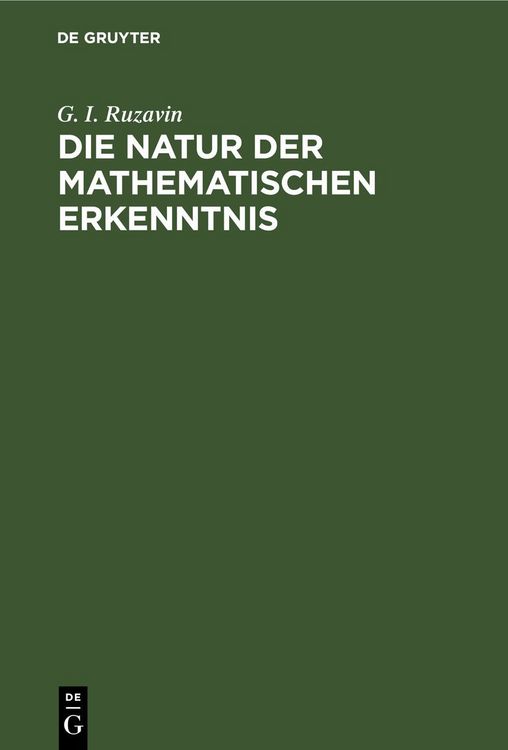 Produktbild: Die Natur der mathematischen Erkenntnis