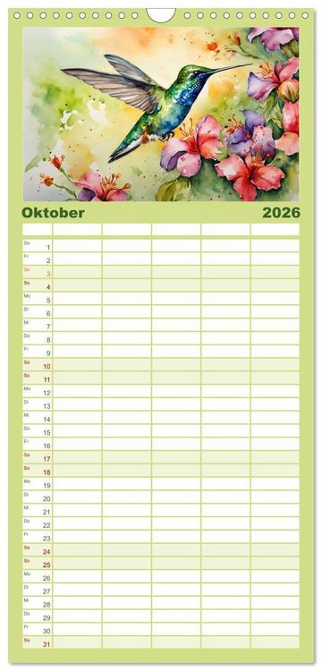 Produktbild: Familienplaner 2026 - Schillernde Edelsteine mit 5 Spalten (Wandkalender, 21 x 45 cm) CALVENDO